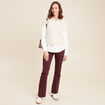 Pull sans manches col chemise beige femme