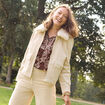 Blouson droit velours manches longues sable femme