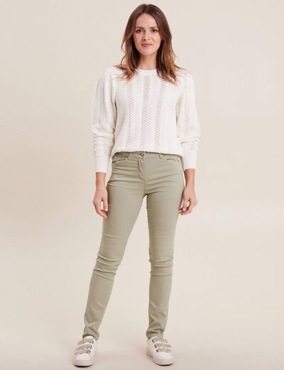 Pantalon léger taille standard long vert clair femme