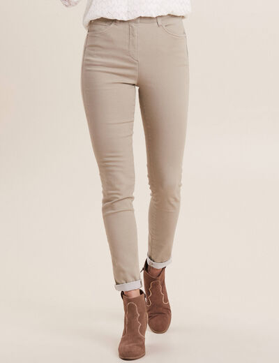 Pantalon léger taille haute long vert clair femme