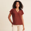 T-shirt manches courtes marron foncé femme