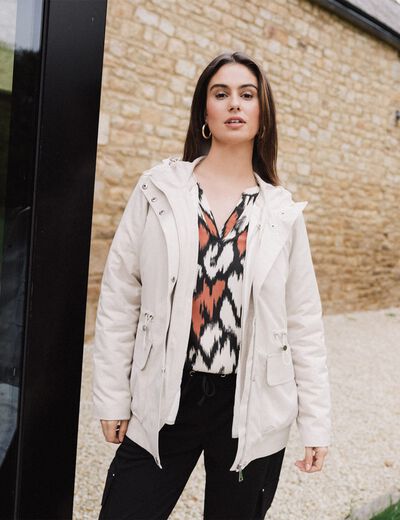 Parka à capuche sable femme