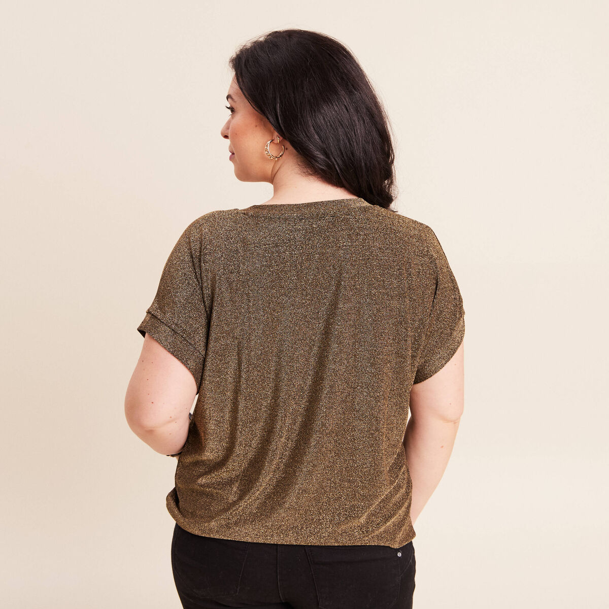 T-shirt manches courtes camel femme