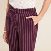 Pantalon large 7/8ème taille haute bordeaux femme