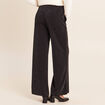 Pantalon large taille haute noir femme