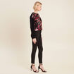 Pantalon ajusté détails strass noir femme