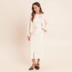 Jupe en coton taille standard ivoire femme