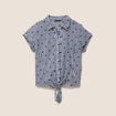 Chemise nou&eacute;e bleu femme