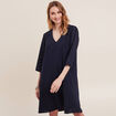Robe évasée manches 3/4 bleu marine femme