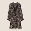 Robe fluide col v manches longues noir femme