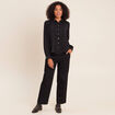 Chemise fluide manches longues dentelle noir femme