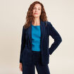 Veste tailleur velours bleu marine femme