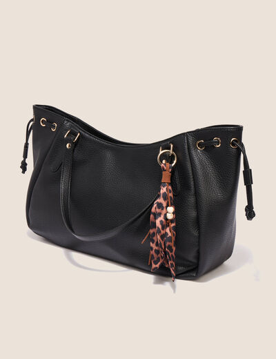 Sac port&eacute; &eacute;paule doubl&eacute; noir femme