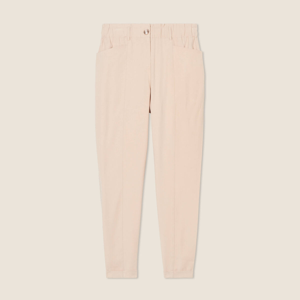 Pantalon carotte 7/8ème beige femme