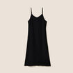 Robe longue d&eacute;collet&eacute; &agrave; fines bretelles noir femme
