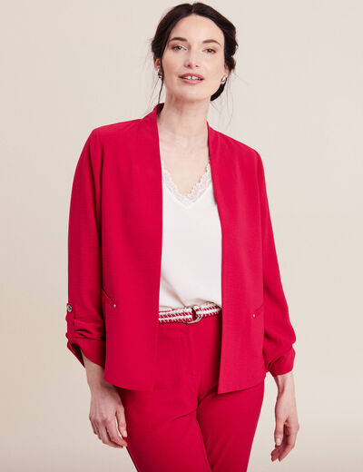 Veste droite fluide rose cerise femme
