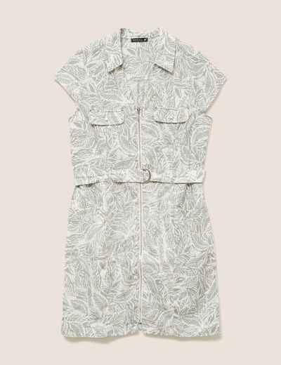 Robe droite zipp&eacute;e gris femme