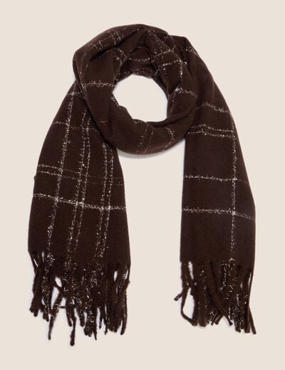 &Eacute;charpe fluide marron fonc&eacute; femme