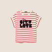 T-shirt droit col rond manches courtes rouge femme