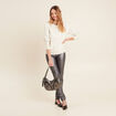 Pull manches longues clous ecru femme