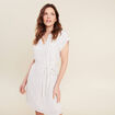 Robe droite courte doublée gris foncé femme
