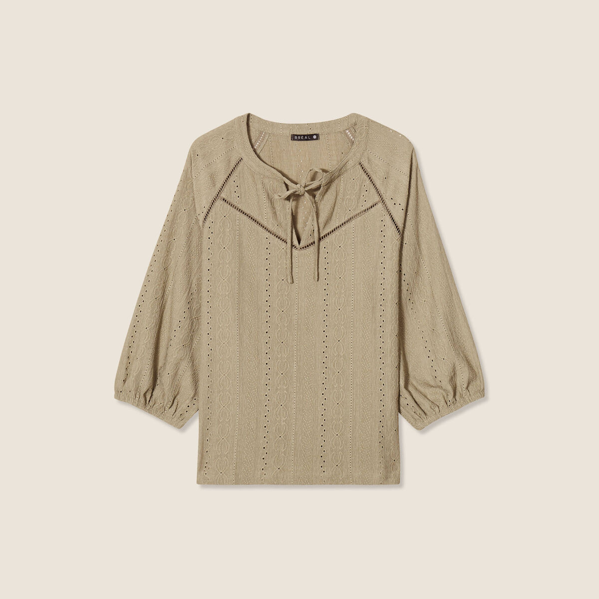 Blouse manches 3/4 vert clair femme