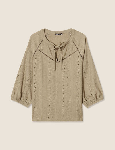 Blouse manches 3/4 vert clair femme