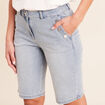Bermuda ajust&eacute; denim double stone femme