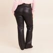Pantalon bootcut enduit taille haute noir femme