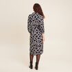 Robe longue évasée ceinturée noir femme