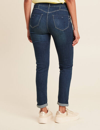 Jeans ajusté taille standard 7/8ème denim brut femme