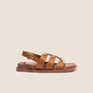 Sandales &agrave; 3 brides camel femme
