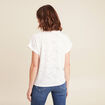 T-shirt col tunisien manches courtes blanc femme