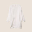 Gilet droit mi-long à pans manches 3/4 ecru femme