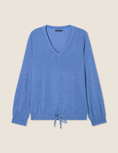 Sweat manches longues bleu ciel femme
