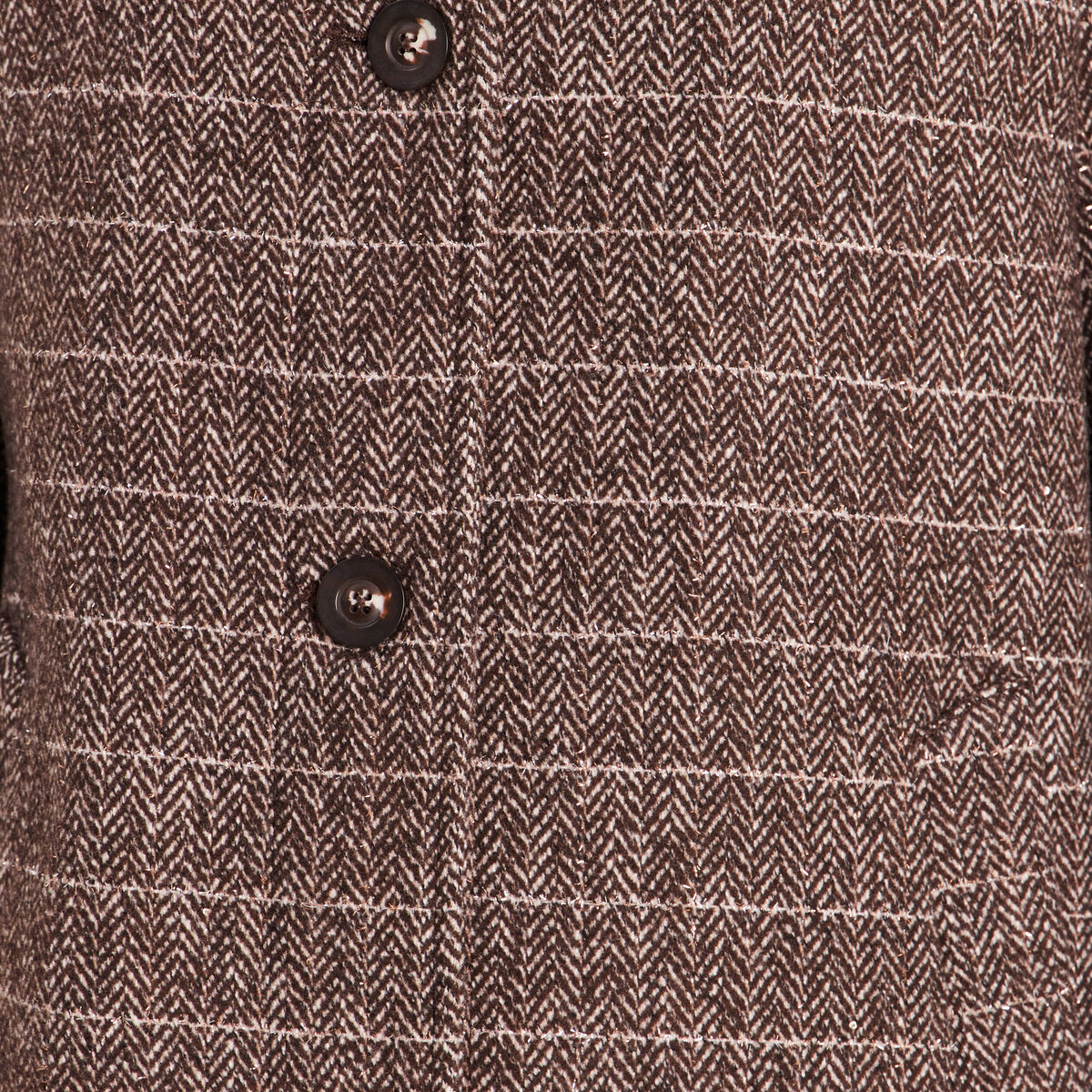 Manteau col montant doubl&eacute; marron femme