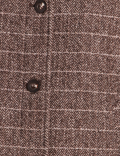 Manteau col montant doubl&eacute; marron femme