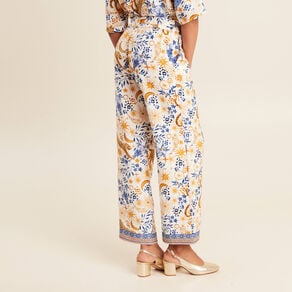 pantalon fluide taille haute bleu femme Pantalon fluide taille haute bleu femme