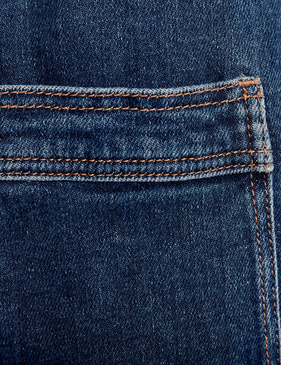 Jupe longue droite en jean denim stone femme