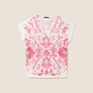 T-shirt macram&eacute; manches courtes ecru femme