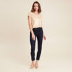 t-shirt col V manches courtes beige femme