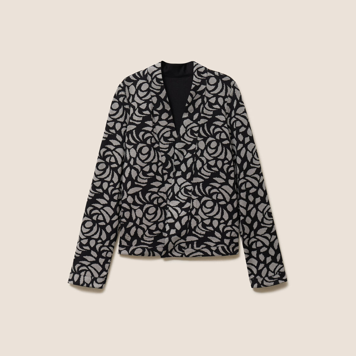 Veste droite r&eacute;versible noir femme