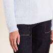 Pull col tunisien bleu pastel femme