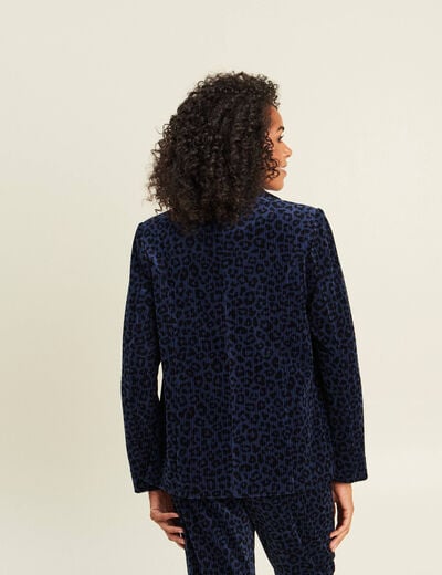 Veste tailleur velours bleu femme