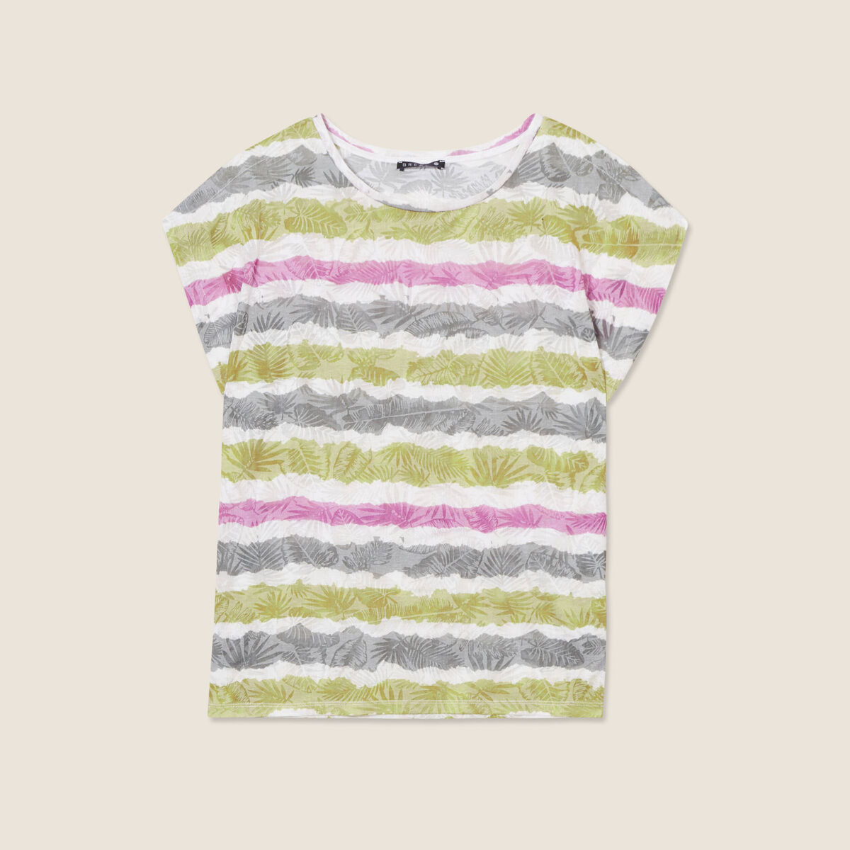 T-shirt manches courtes beige femme