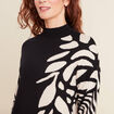 Robe tricot droite col montant noir femme