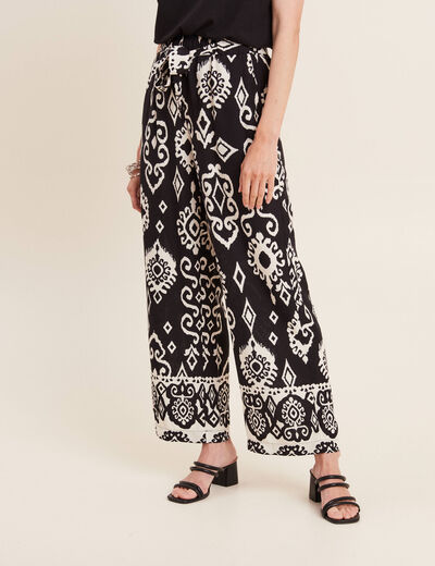 Pantalon flou noir femme