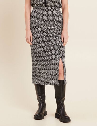 Jupe longue droite noir femme