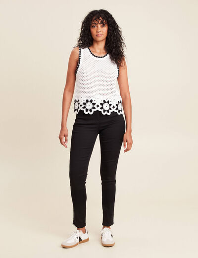 Pantalon léger taille standard long noir femme