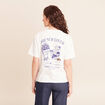 T-shirt avec print et broderie sequins ecru femme